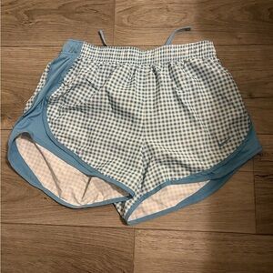 Nike Light Blue Gingham Athletic Shorts